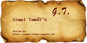 Gimpl Tamás névjegykártya